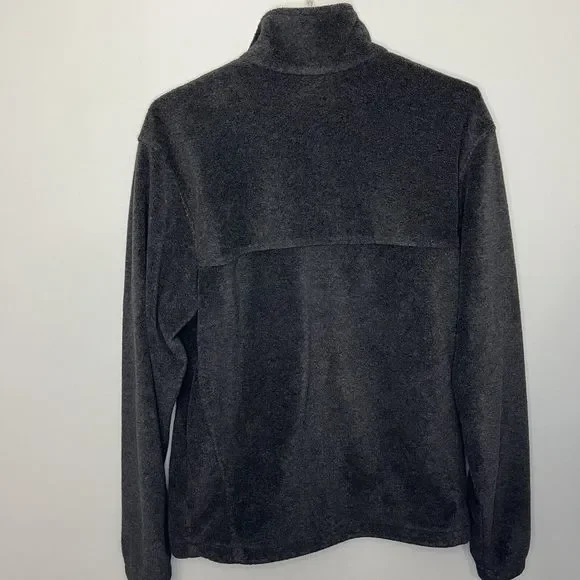 Columbia Gray Full Zipper Fleece Jacket Mens Med Pockets Stand Up Collar Outdoor - Picture 4 of 7